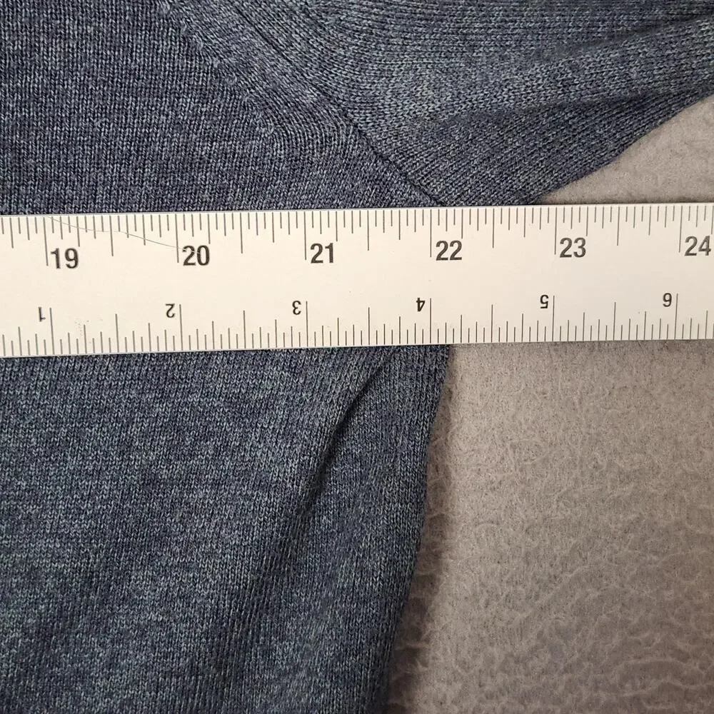 Banana Republic Sweater Mens Medium Blue Cotton Cashmere Quarter Zip Mock Neck